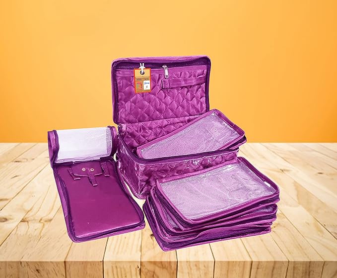 Atorakushon Women's Satin Makeup Pouches (Purple)