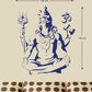 Decals Design PVC Vinyl Lord Shiva Om Meditating Wall Sticker For Home (50X70cm, Blue)