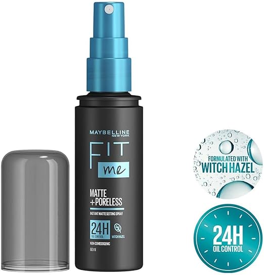 Maybelline New York Fit Me Matte + Poreless Setting Spray, 60 ml | Transfer-proof, 24H Oil-Control Formula With Witch Hazel