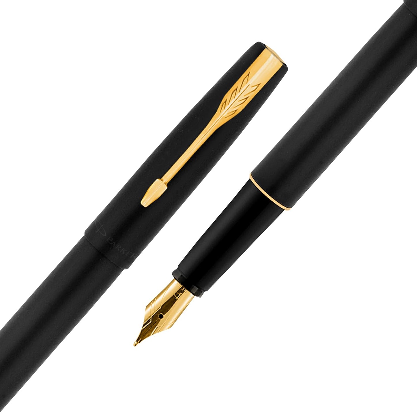 Parker Frontier Matte Black (Gold Nib) GT Fountain Pen, 1 Count