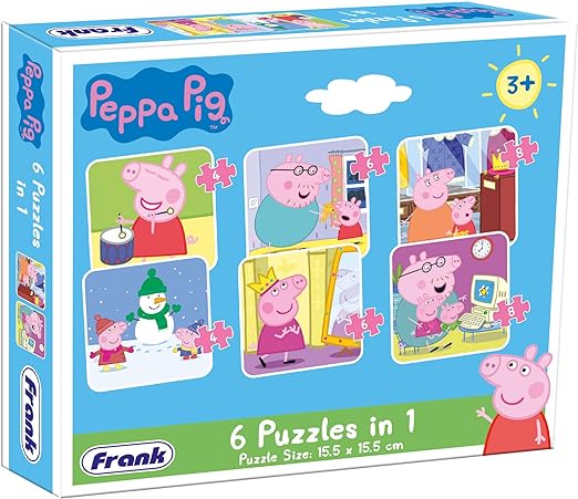 Frank Peppa Pig 6 In 1 Puzzle for 3 Year Old Kids And Above