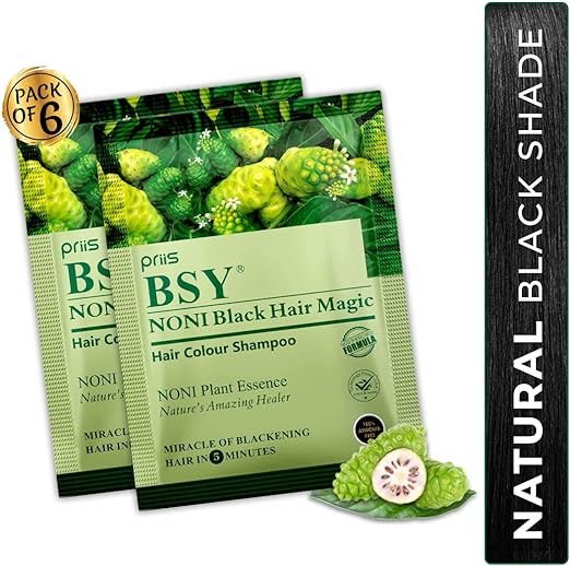 BSY Noni Black Hair Magic Dye (20ml, 6 Sachet)