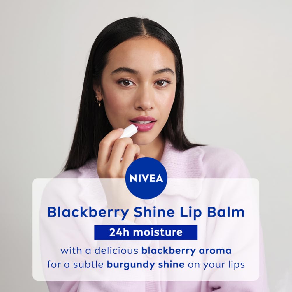 NIVEA Lip Balm, Fruity Berry Shine, 4.8g