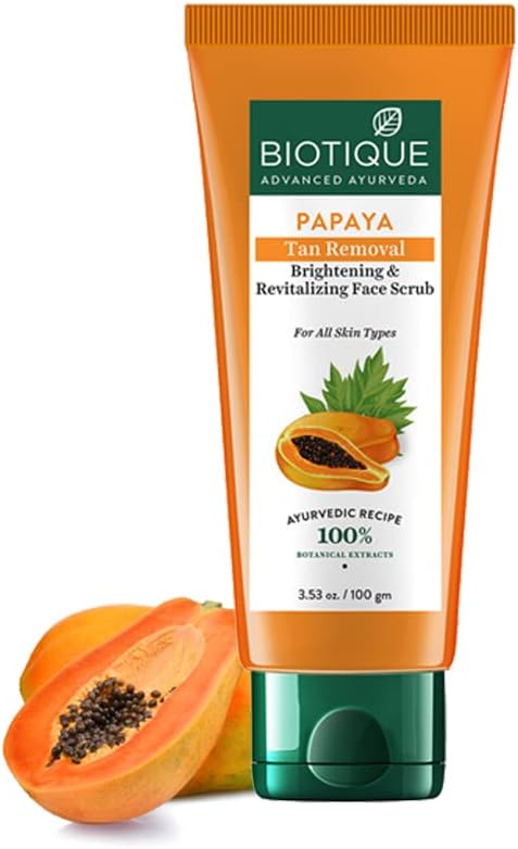 Biotique Bio Papaya Revitalizing Tan Removal Scrub, 100g, multi