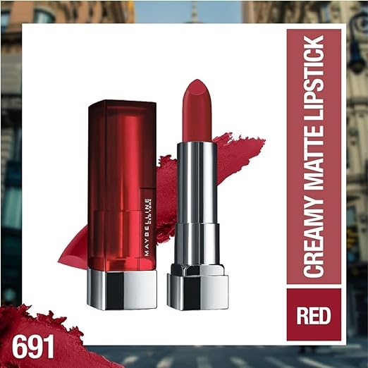 Maybelline Color Sensational Lipstick, Lip Makeup, Matte Finish, Hydrating Lipstick, Nude, Pink, Red, Plum Lip Color, Rich Ruby