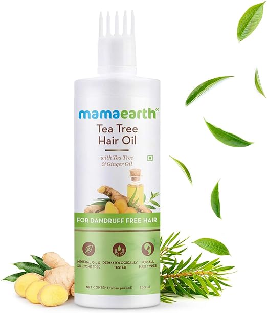 Mamaearth Tea Tree Anti Dandruff Hair Oil with Tea Tree Oil & Ginger For Dandruff-Free Hair - 250 ml