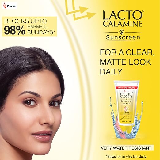 Lacto Calamine Sunshield Matte Look Sunscreen Spf50 Pa+++ For Oily Or Acne Prone Skin, Paraben & Sulphate Free, 50g, Multi