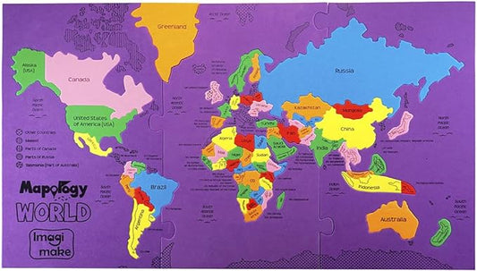 Imagimake  Mapology World- World Map And Its Countries- Learning Aid & Educational Toy- Jigsaw Puzzle- For kids Age 4 and Above