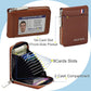 Storite PU Leather 9 Slot Vertical Card Holder Money Wallet Zipper Coin Purse for Men Women -Light Brown,