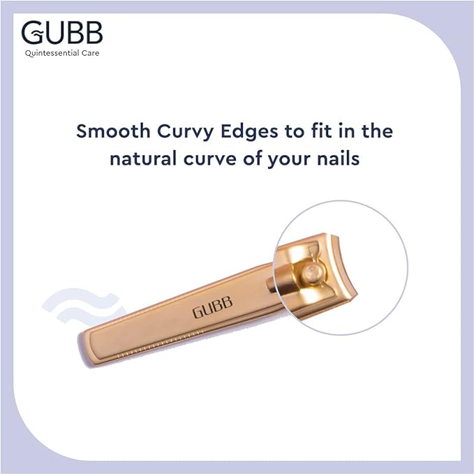 GUBB Nail Clipper For Men & Women - Fits naturally, Cuts precisely - Gold