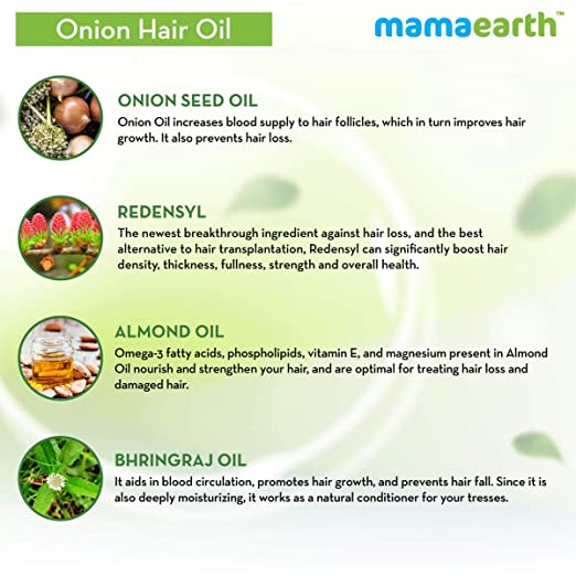 Mamaearth Onion Oil for Hair Growth & Hair Fall Control with Redensyl