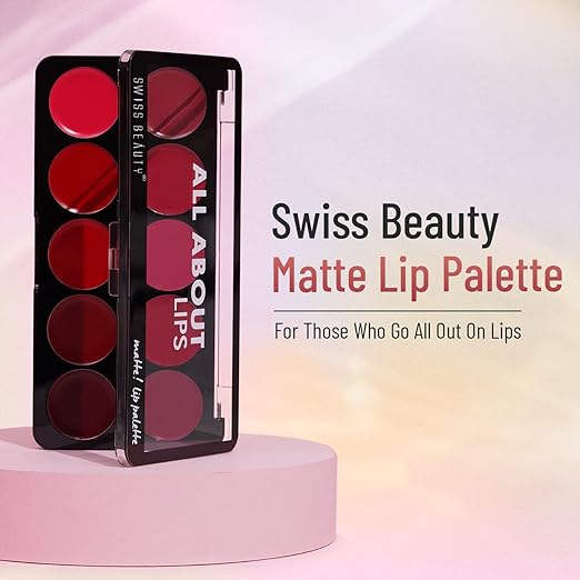 Swiss Beauty Matte Lip Pallete, Multicolor-01, 12g