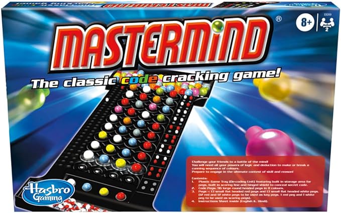 Hasbro Mastermind The Classic Code Cracking Game For Ages 8 and Up, For 2 Players