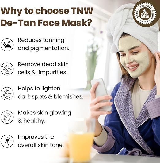 TNW-The Natural Wash DE-Tan Face Pack for Glowing & Radiant Skin | Effective Tan Removal Face Pack | Anti-Tan Face Pack with Orange Extract | 50g