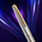 Parker Galaxy Stainless Steel Gold Trim Ball Pen