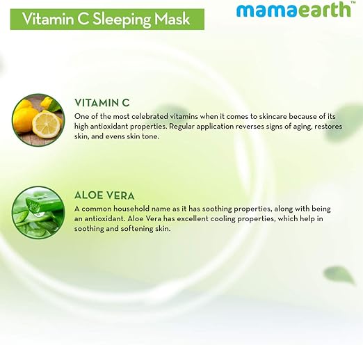 MAMAEARTH Vitamin C Sleeping Mask For Skin Illumination, 100g