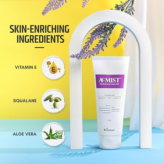 Brinton AcMist Moisturizing Cream Gel for Acne Prone and Oily Skin,50g