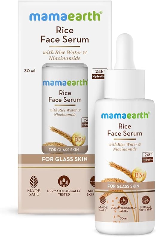 Mamaearth Rice Face Serum for Glowing Skin With Rice Water & Niacinamide for Glass Skin 30 ml,