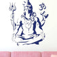 Decals Design PVC Vinyl Lord Shiva Om Meditating Wall Sticker For Home (50X70cm, Blue)