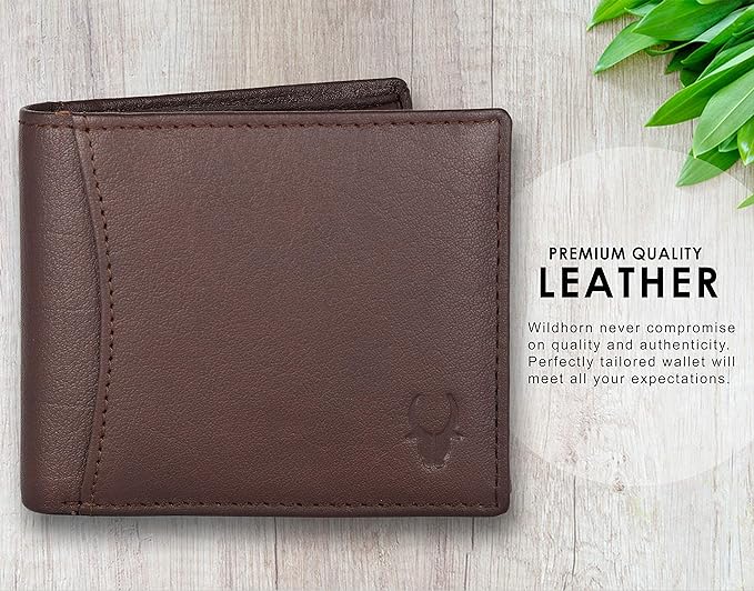 WildHorn Genuine Leather Hand-Crafted Wallet For Men, Bifold Leather Wallet