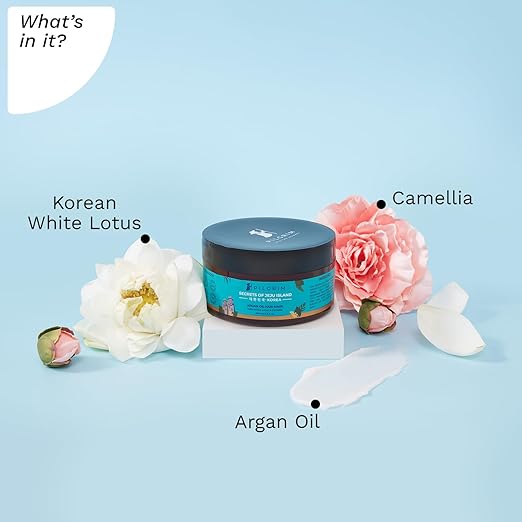 PILGRIM Korean Argan Oil Hair Mask For Dry & Frizzy Hair With White Lotus And Camellia | Hair Mask For Smoothening Hair, Deep Conditioning And Hair Fall Control | 200ml