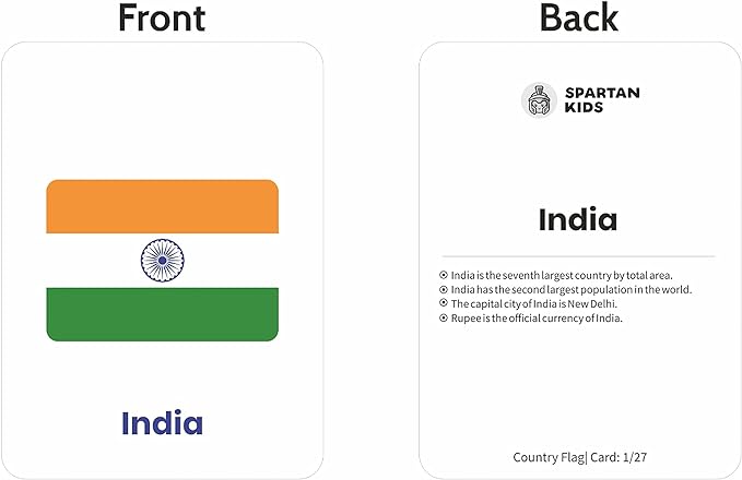 SPARTAN KIDS® World Country Flags Flash Cards for Kids