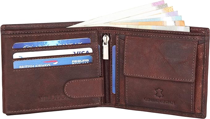 WILDHORN Genuine Leather Hand-Crafted Wallet For Men, Bifold Leather Wallet