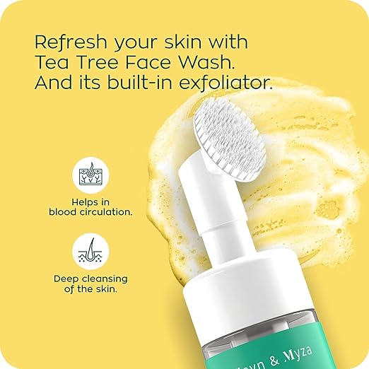 ZM Zayn & Myza Zayn & Myza Tea Tree & Salicylic Acid Foaming Face wash, Aloe Vera & Neem Extracts, Reduces Acne, Pimples, 100 ML