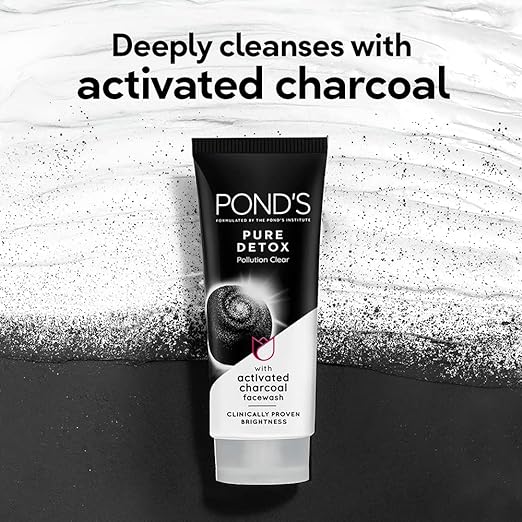 POND'S Pure Detox Anti-Pollution Purity Face Wash With Activated Charcoal, 100g