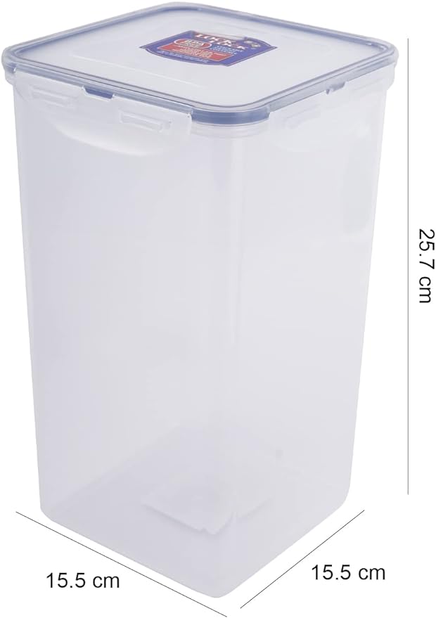 Lock & Lock HPL822R Square Storage Container - Clear/Blue, 4L