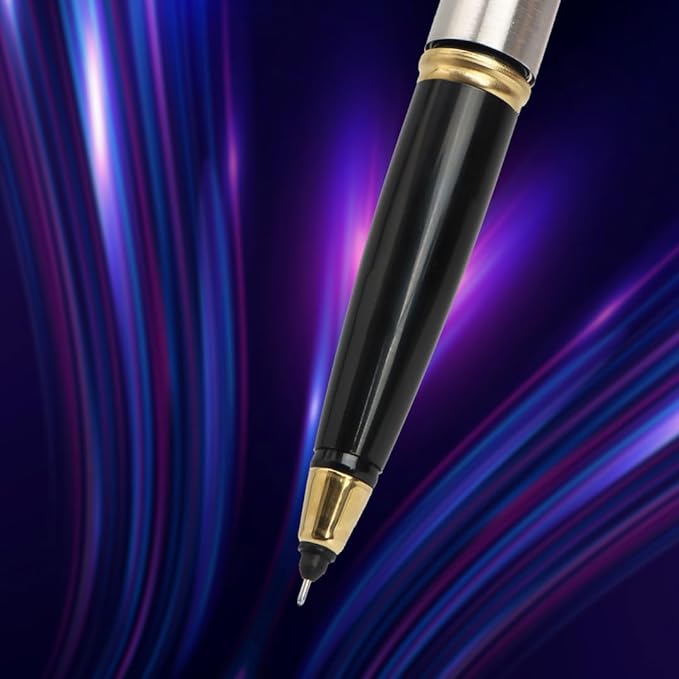 Parker Galaxy Stainless Steel Gold Trim Ball Pen