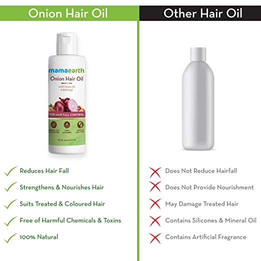 Mamaearth Onion Oil for Hair Growth & Hair Fall Control with Redensyl