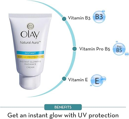 Olay Natural White Light Instant Glowing Fairness Cream, 40g