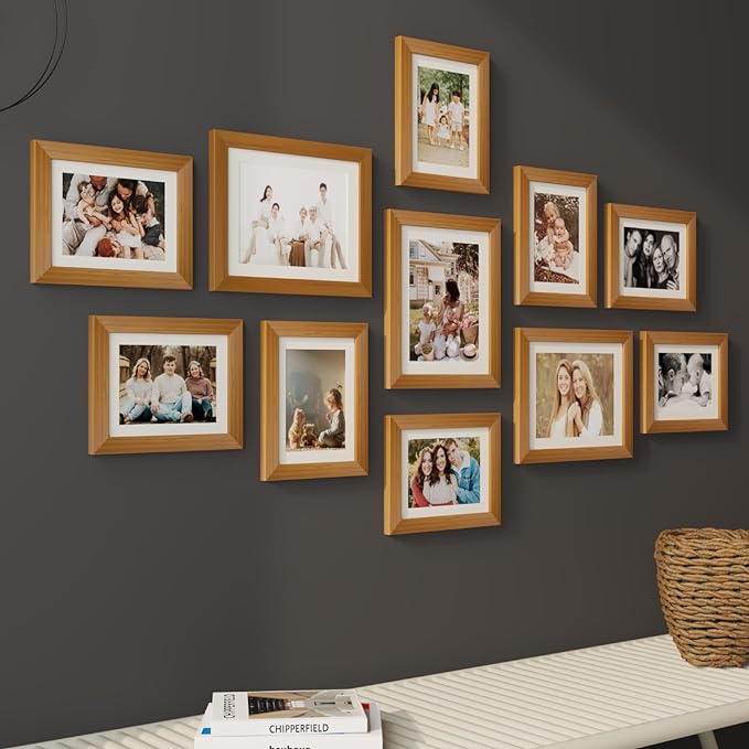 Art Street Picture Frame Set of 11, Brown Photo Frame , Family Picture Frame Collage for Wall Decoration-Mix Size- 8x10 , 6x8 Inches