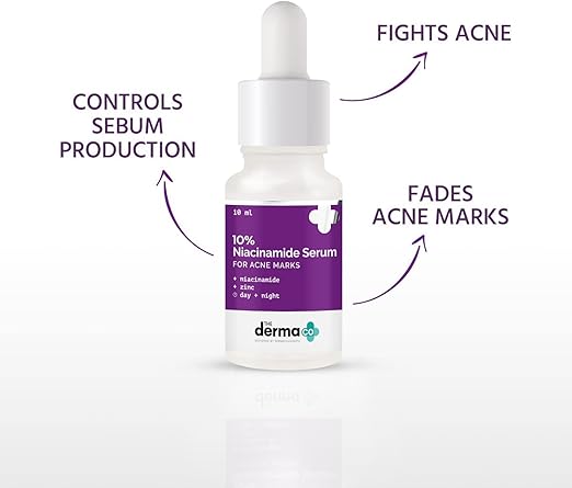 The Derma Co 10% Niacinamide Face Serum For Acne Marks And Acne Prone Skin For Men and Women,10ml