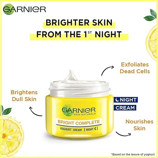 Garnier Bright Complete VITAMIN C YOGHURT Night Cream, 40g