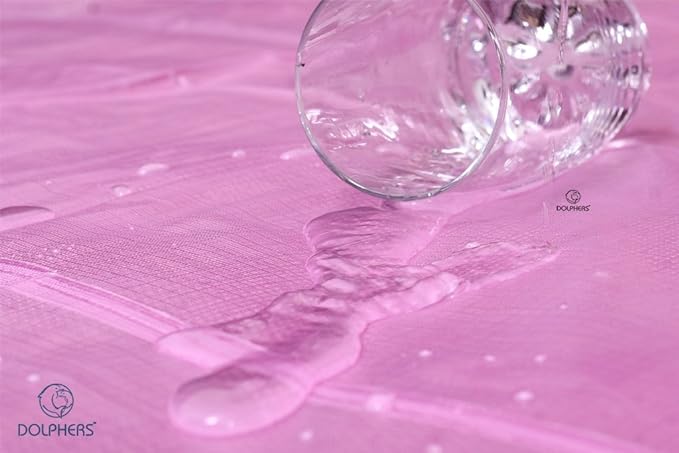 DOLPHERS Waterproof Plastic Mattress Protection Sheet for Baby and Adult (7.5 x 6.5ft, Pink)