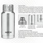 MILTON Elfin Thermosteel Hot and Cold Water Bottle,160ml, Silver