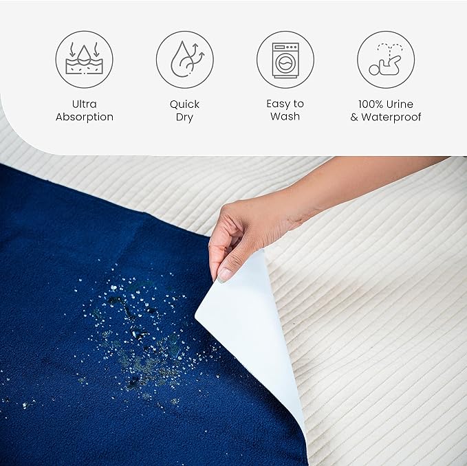 MY ARMOR Baby Dry Sheet/Mattress Protector (Waterproof/Quick Drying/Extra Absorbent/Reusable)(Large (100cm x 140cm), Sky Blue)