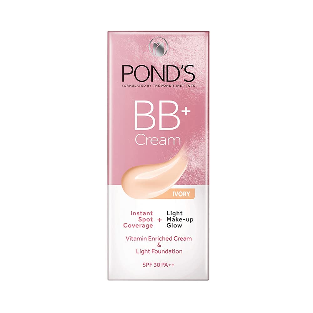 Ponds POND'S BB+ Cream, Instant Spot Coverage + Light Make-up Glow, Ivory 30g