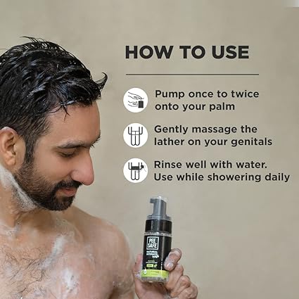 PEESAFE Natural Intimate Wash for Men | Tea Tree Essential Oil | Ayurvedic | Mens Intimate Wash | Men Genital Wash | Mens Ball wash | Men's Intimate wash 100ml