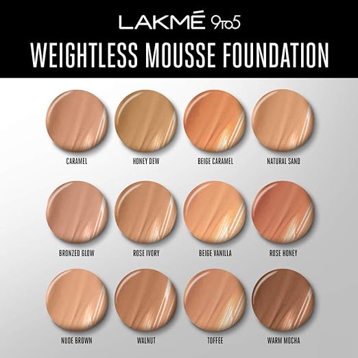 LAKME 9 to 5 Weightless Foundation Mousse Beige - Vanilla, 25g