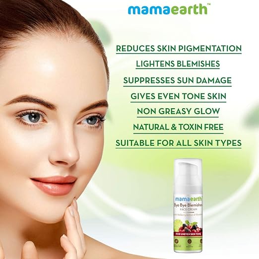 Mamaearth Bye Bye Blemishes Face Cream, For Pigmentation & Blemish Removal, With Mulberry Extract & Vitamin C -30ml