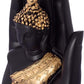 eCraftIndia Golden Handcrafted Palm Buddha Polyresin Showpiece 7In Golden And Black