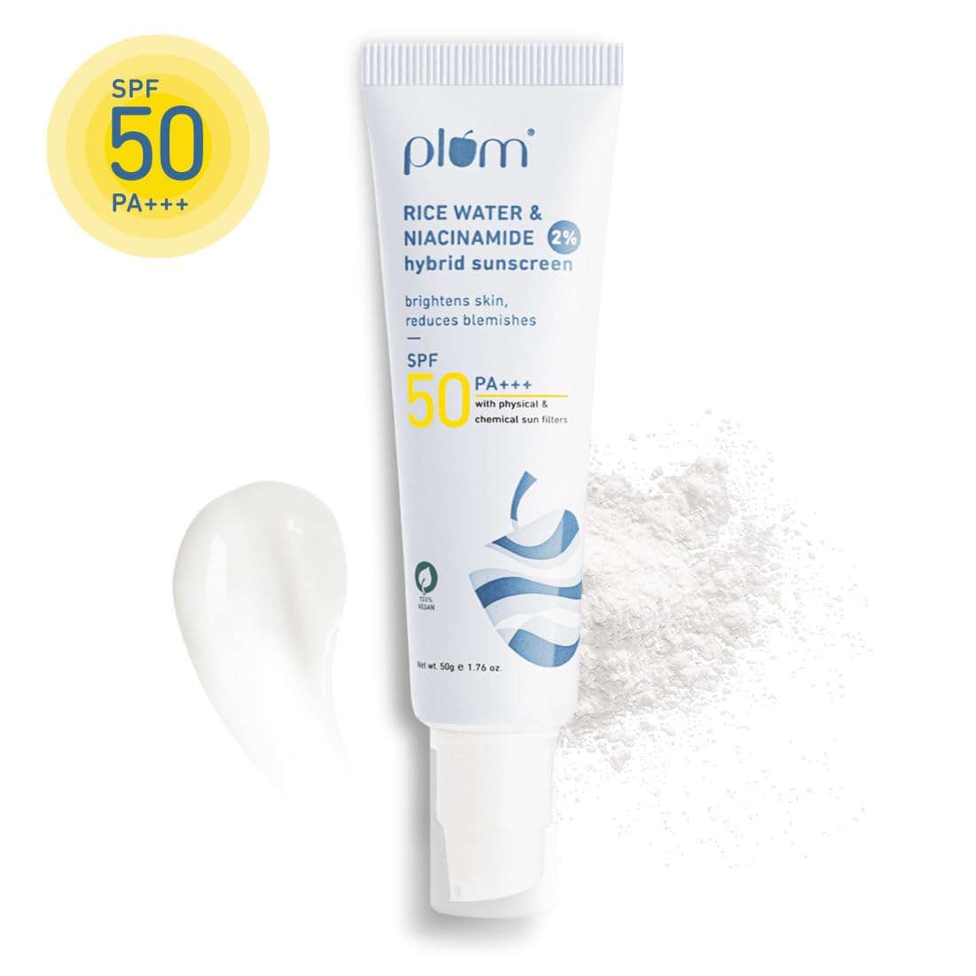 Plum 2% Niacinamide Sunscreen SPF 50 PA+++ With Rice Water | 50GM