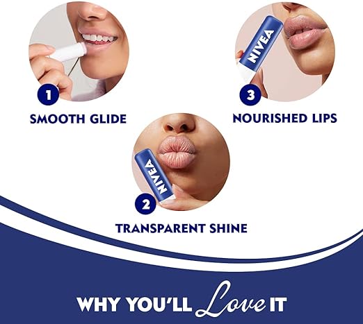 NIVEA Lip Balm, Original Care, 4.8g