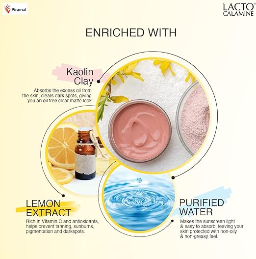 Lacto Calamine Sunshield Matte Look Sunscreen Spf50 Pa+++ For Oily Or Acne Prone Skin, Paraben & Sulphate Free, 50g, Multi