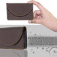 NISUN Leather Pocket Sized Credit Card Holder Name Card Case Wallet with Magnetic Shut for Men & Women Brown (Half Moon Shape)