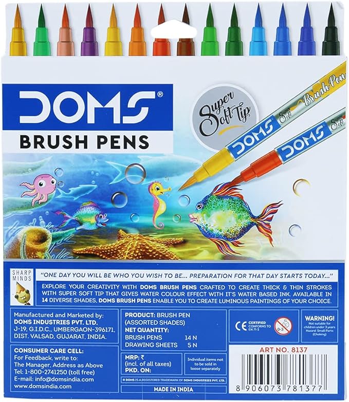 DOMS Brush Pens Display Box 14 Shades