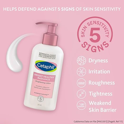 Cetaphil Bright Healthy Radiance Brightness Lotion 245ml ,Niacinamide & Sea Daffodil , Dark Spot Reduction , Even Skin Tone